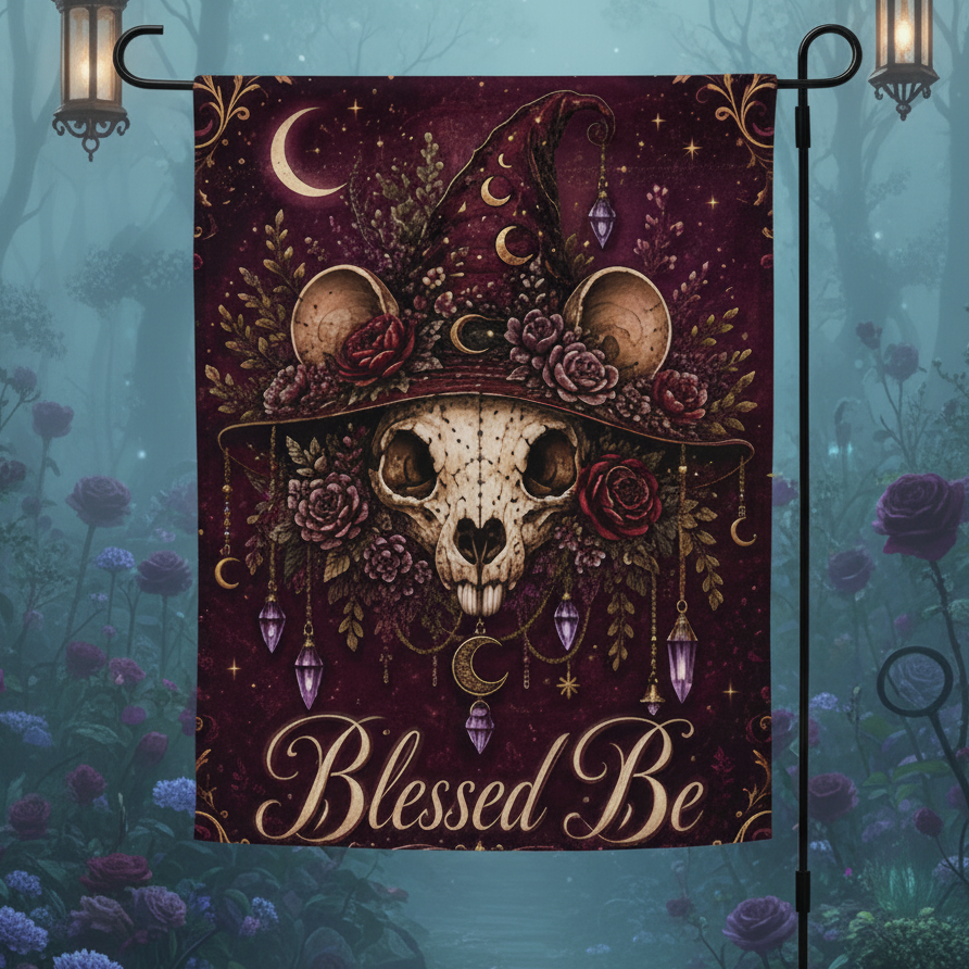Mouse Skull Garden flag