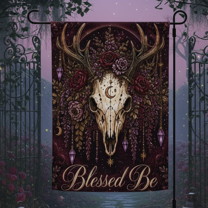 Deer Skull Garden flag