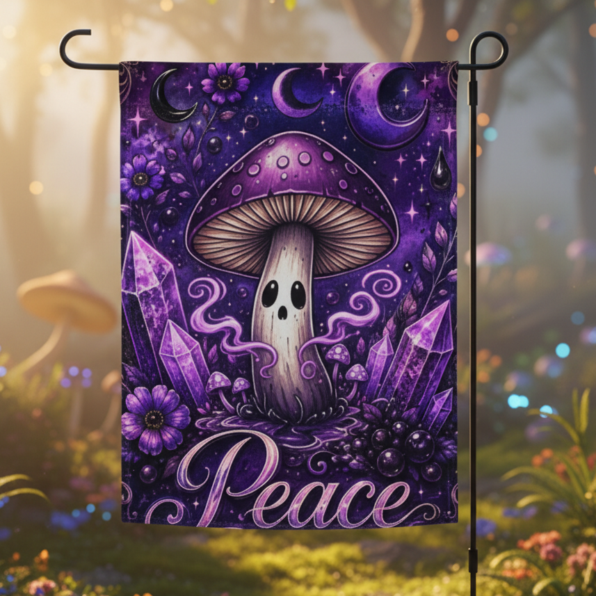 Ink Cap Mushroom Garden flag