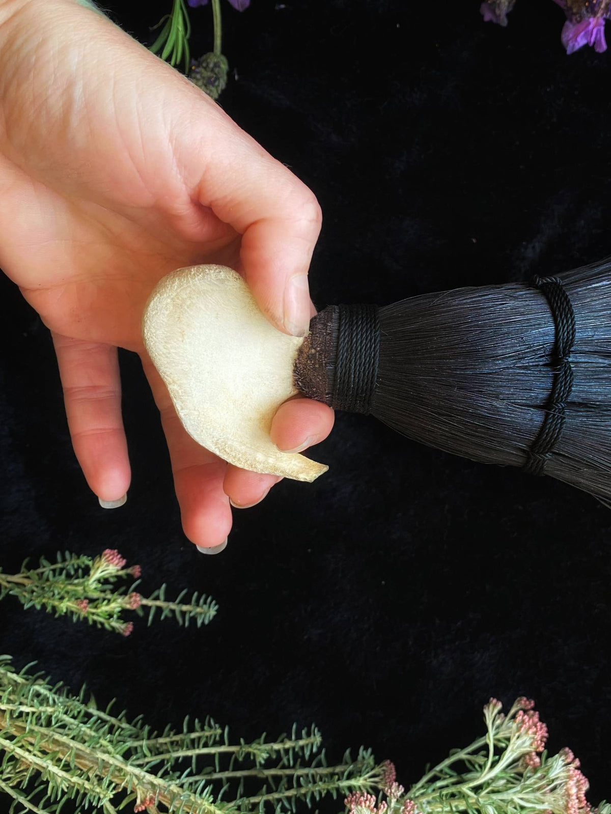 Hag’s Altar Broom with Scrimshaw Bone Handle – Thorn & Thimble