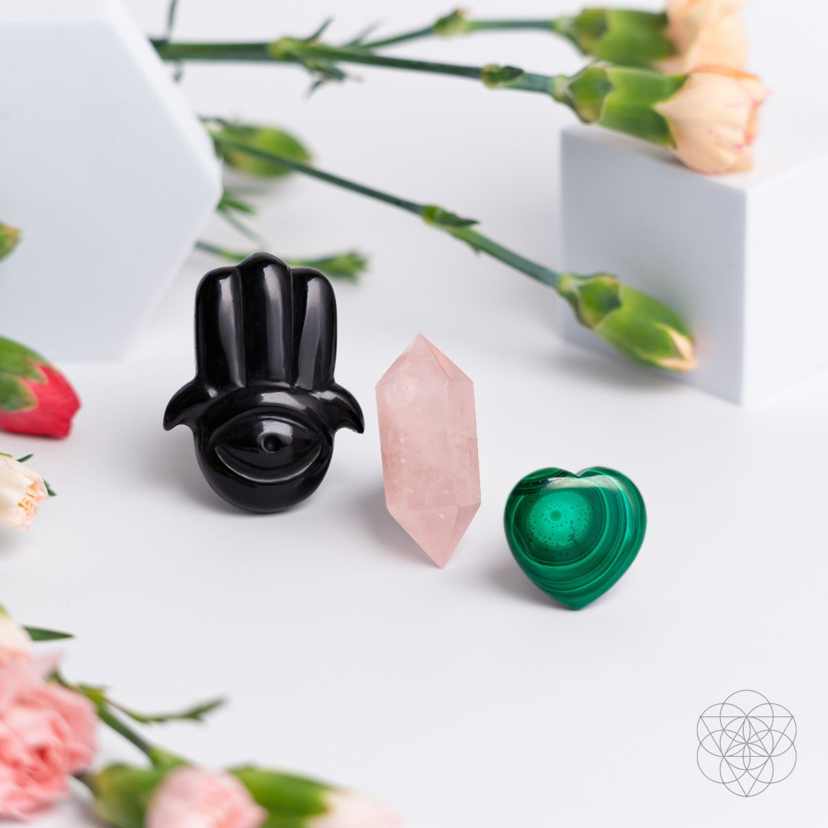 Hamsa Hand Aromatherapy Crystal Car Kit