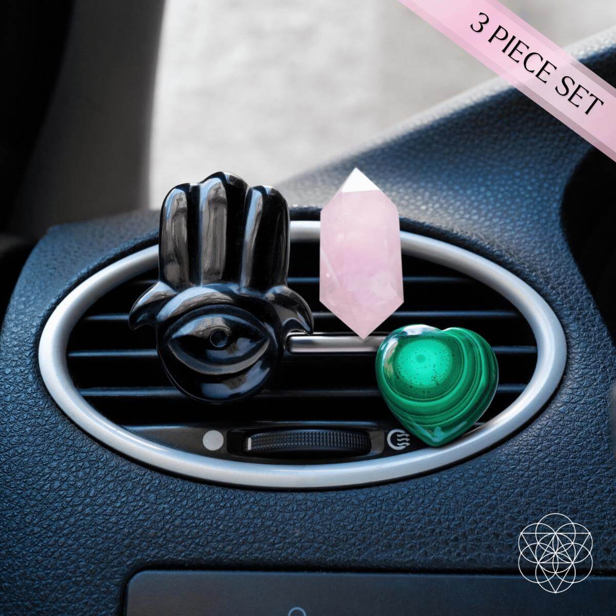 Hamsa Hand Aromatherapy Crystal Car Kit