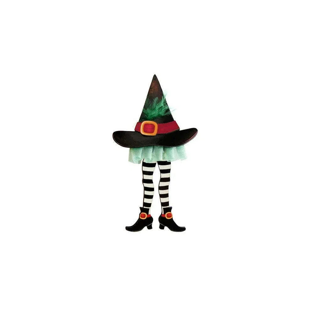 Hidden Witch Halloween Brooch by Laliblue