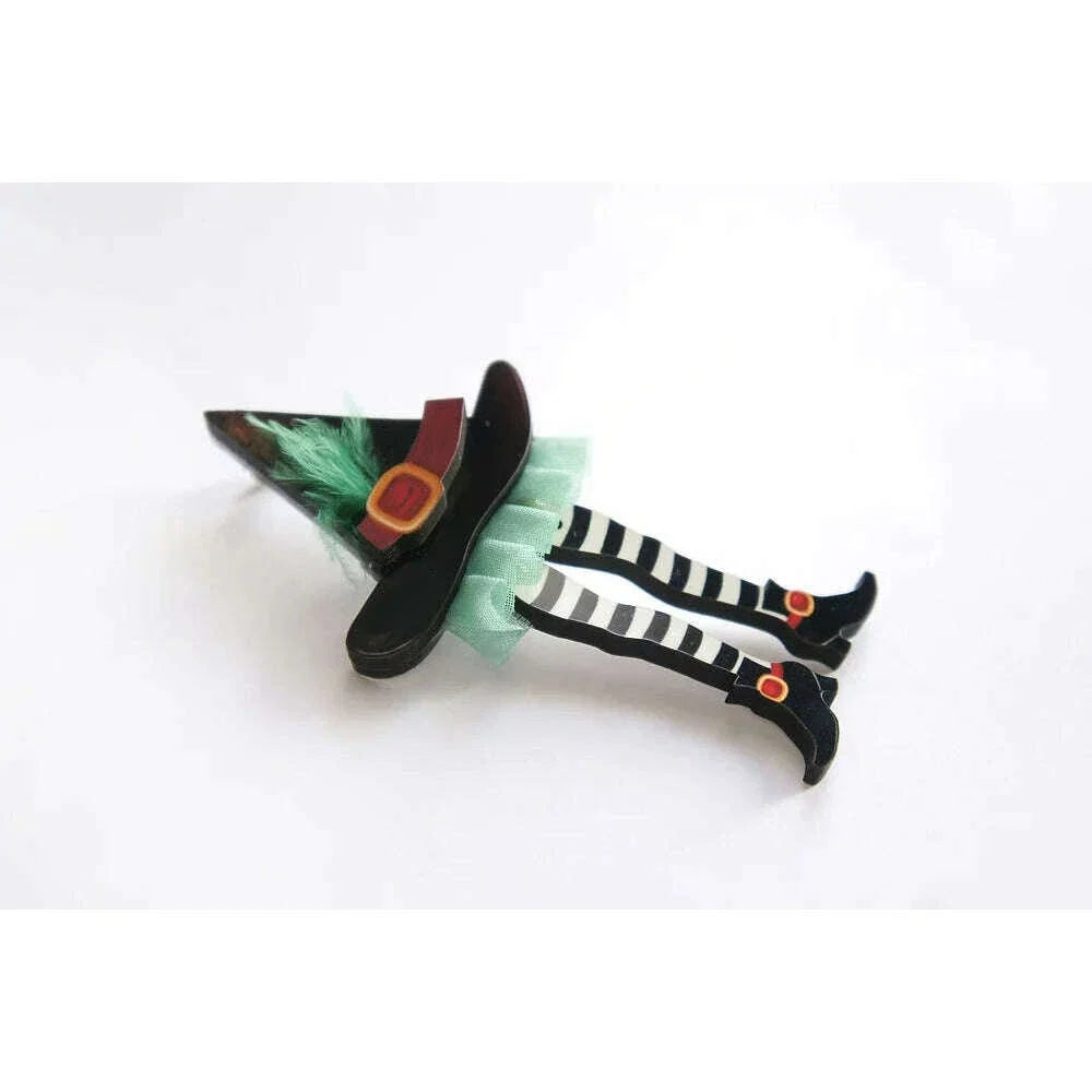 Hidden Witch Halloween Brooch by Laliblue