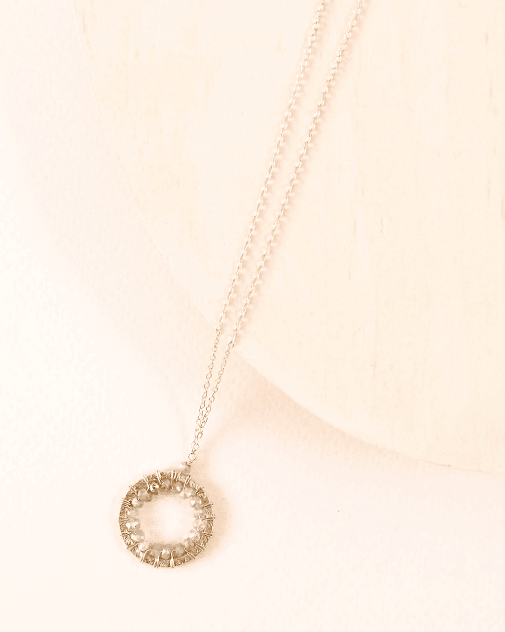 Labradorite Halo Necklace for Layering – Thorn & Thimble