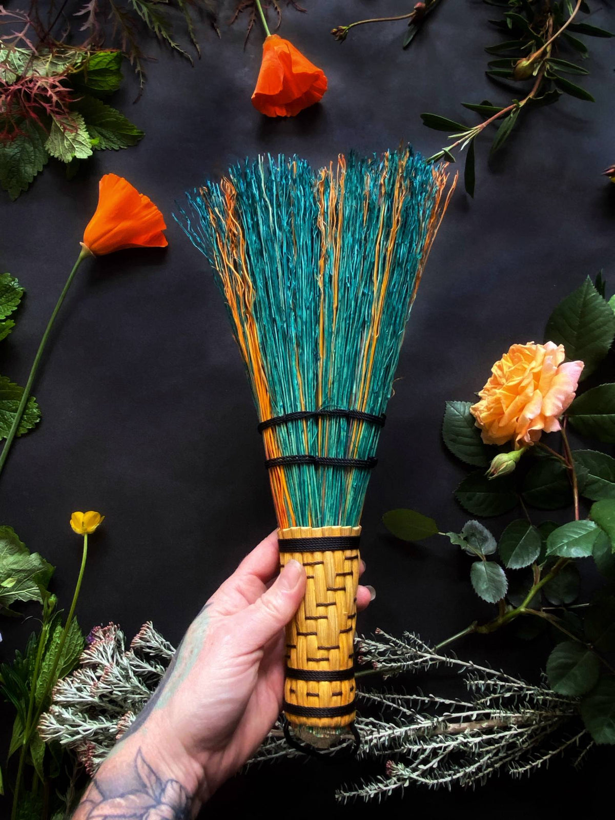 Hand-Dyed Woven-Handle Hand Broom – Thorn & Thimble