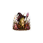 Frog Witch with Staff Cute Cottagecore Vinyl Sticker – Thorn & Thimble