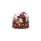Pink Frog Witch Cute Cottagecore Vinyl Sticker – Thorn & Thimble