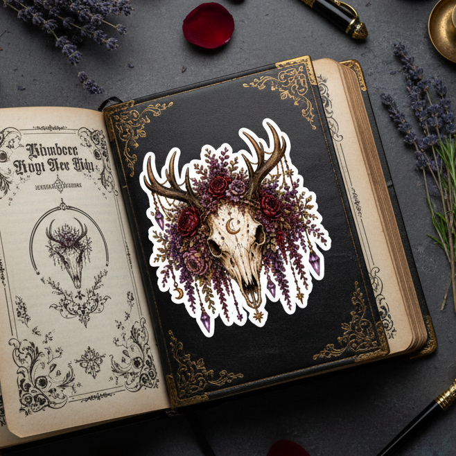 Deer Skull Sticker