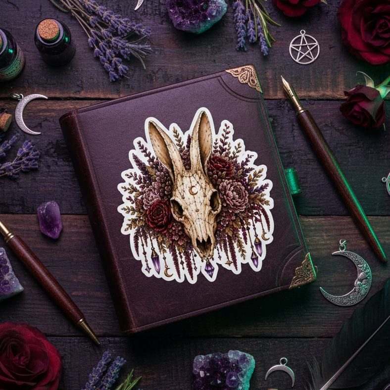 Rabbit Skull Sticker