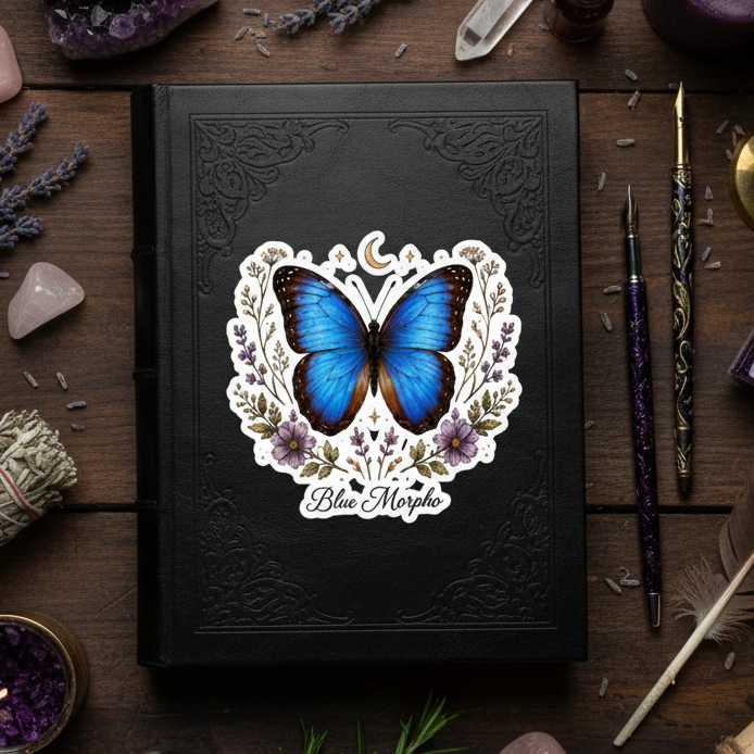 Blue Morpho Butterfly Sticker