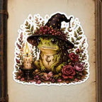 Frog Witch Candle Magic Cute Cottagecore Vinyl Sticker – Thorn & Thimble