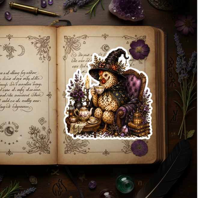 Chicken Witch Tea Sticker