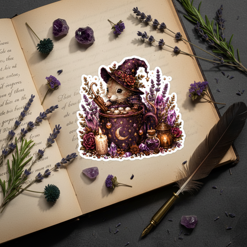 Mouse Witch Bath Sticker