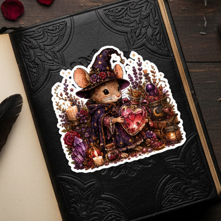 Mouse Witch Potion Sticker