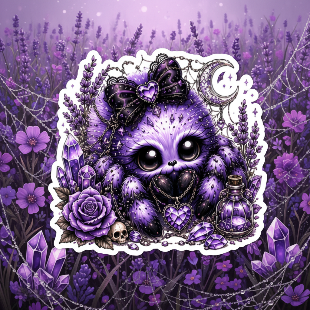Sweet Little Spiders Purple Sticker