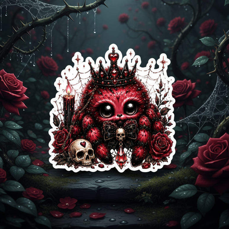 Sweet Little Spiders Red Sticker