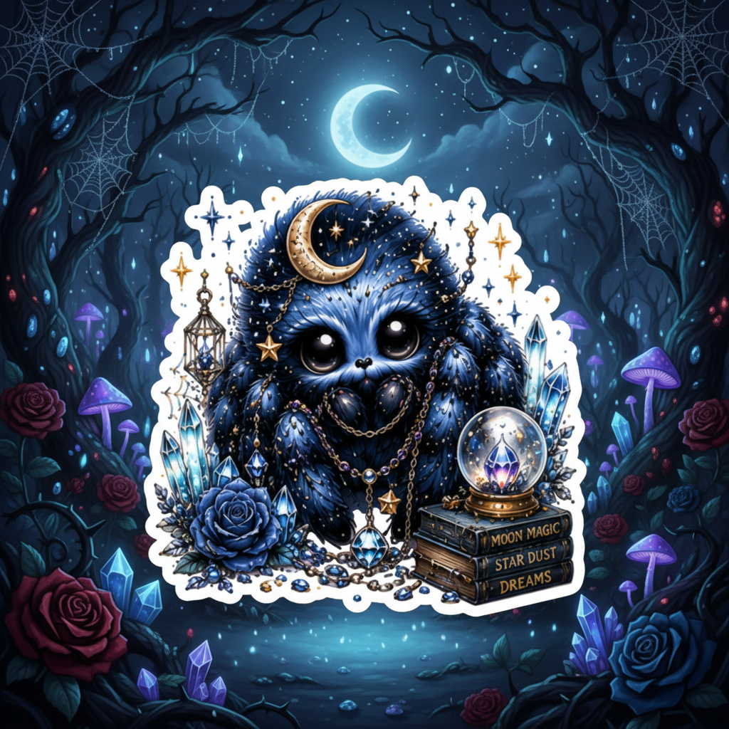 Sweet Little Spiders Blue Sticker