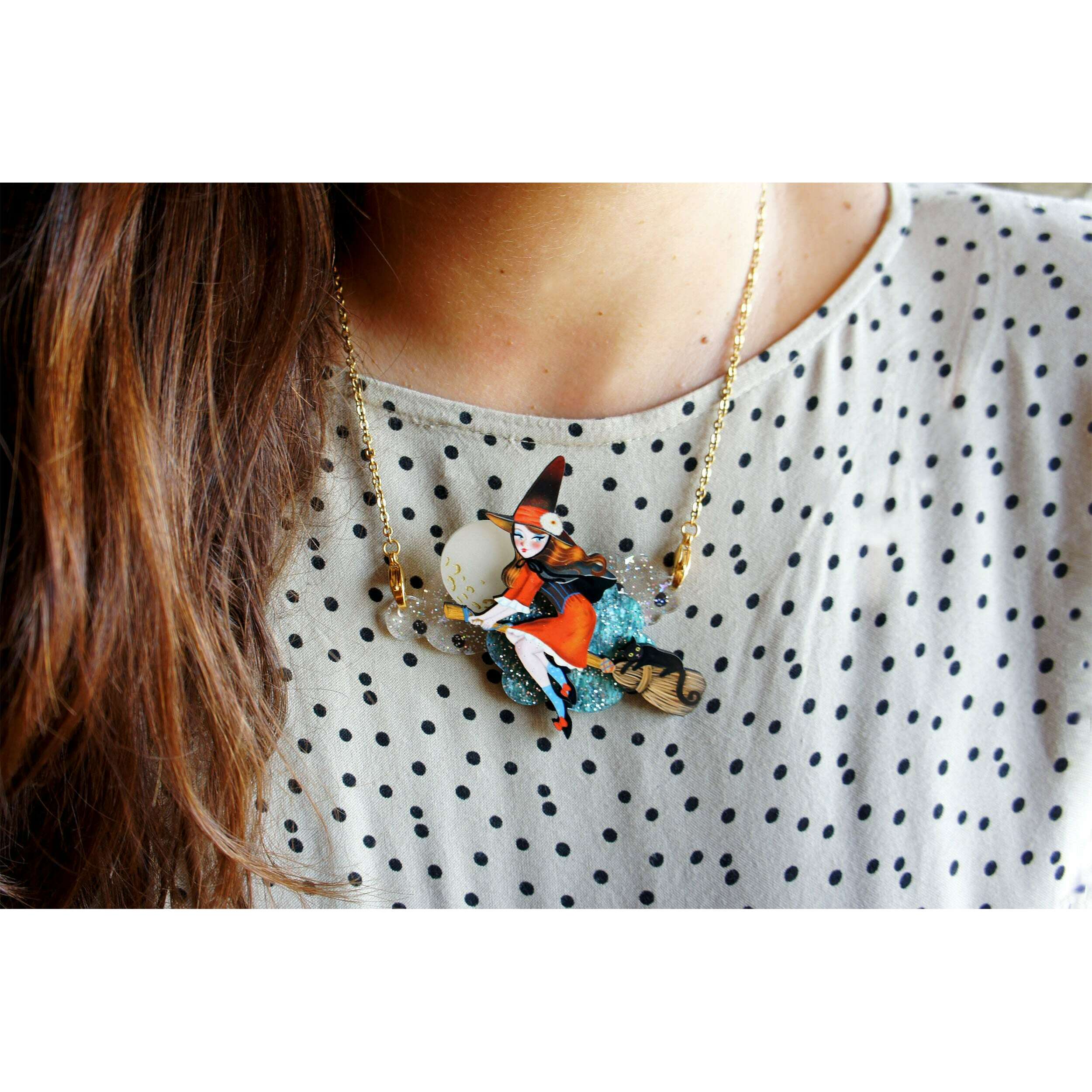 Witch Convertible Necklace-Brooch by Laliblue