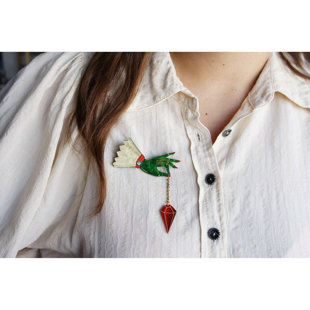 Witch Pendulum Halloween Brooch by Laliblue