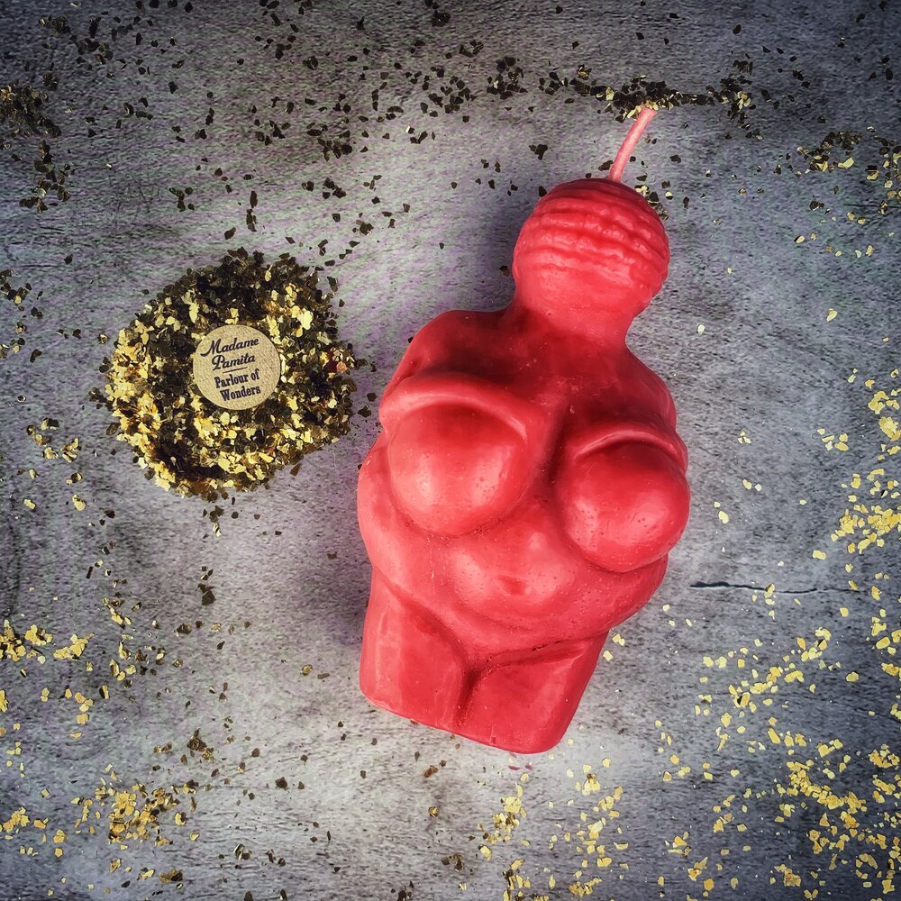 Goddess of Willendorf Candle Spell Kit – Feminine Power & Fertility Magic – Thorn & Thimble