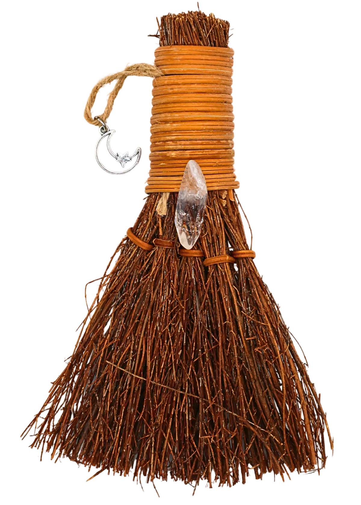 6-Inch Clear Quartz Pumpkin Witch’s Broom – Thorn & Thimble