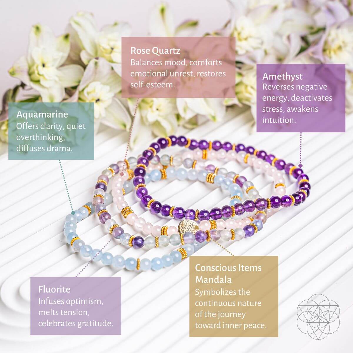 Calm & Positivity Bracelet Pack of 4
