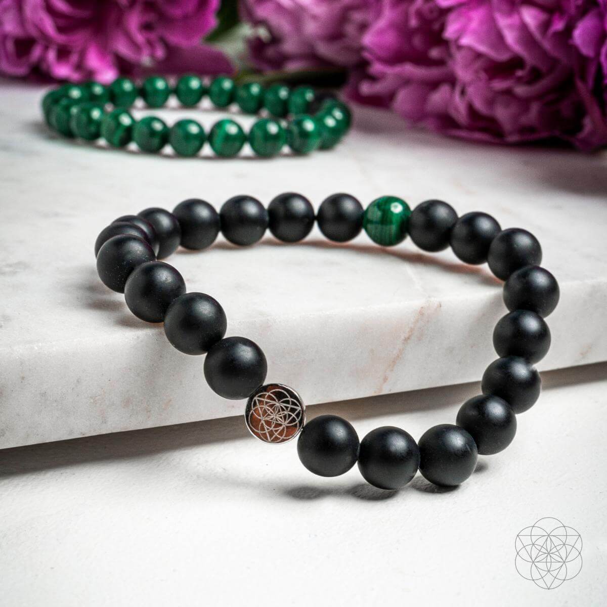 Malachite & Black Onyx Balance Bracelet Set