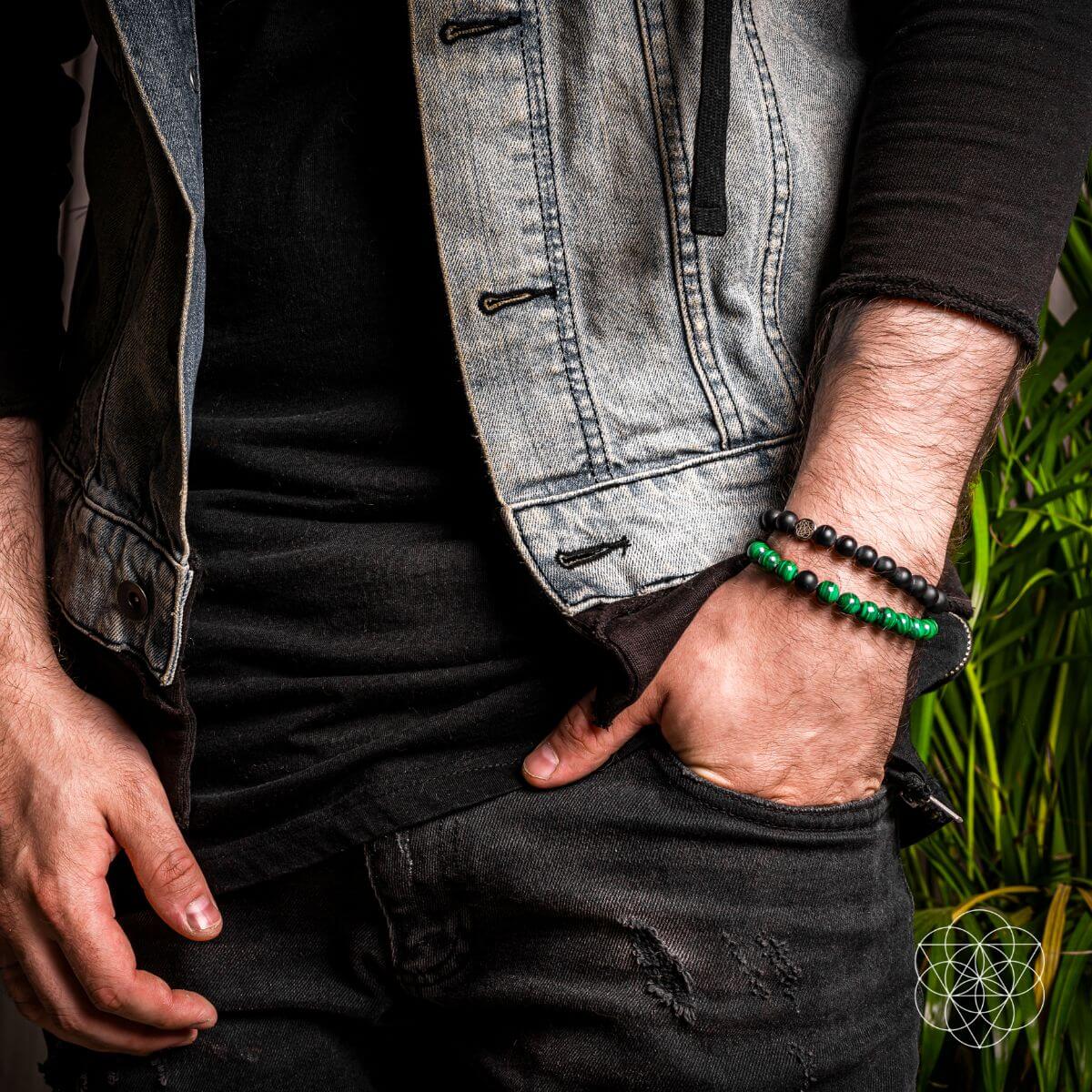 Malachite & Black Onyx Balance Bracelet Set