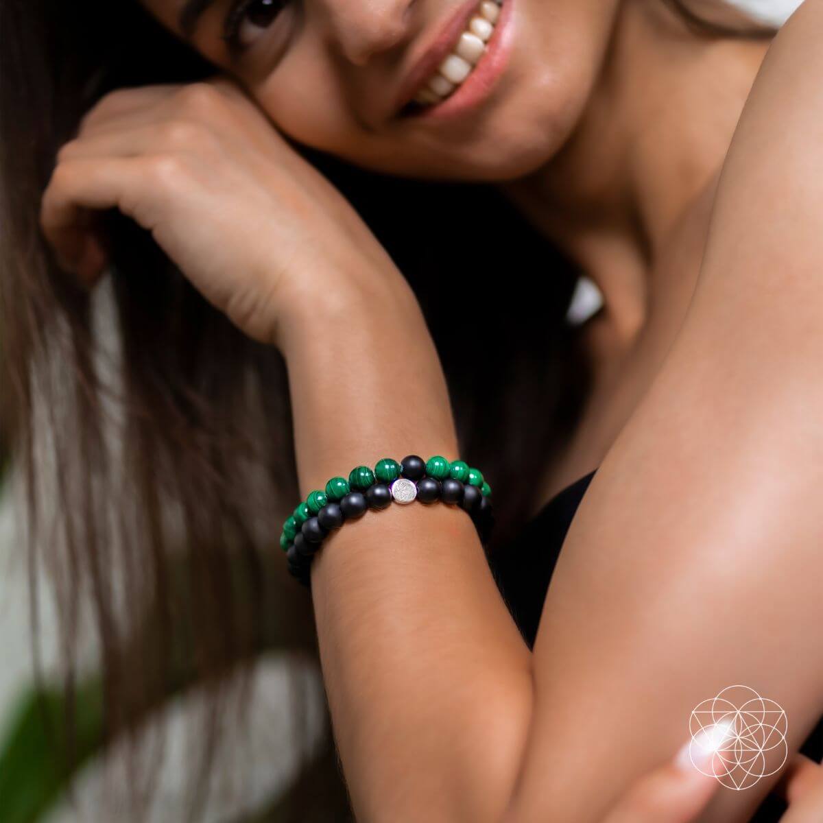Malachite & Black Onyx Balance Bracelet Set