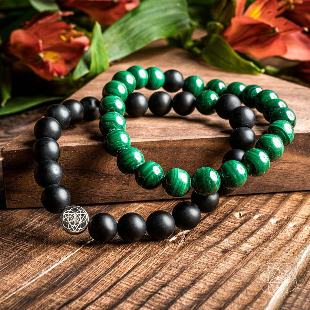 Malachite & Black Onyx Balance Bracelet Set