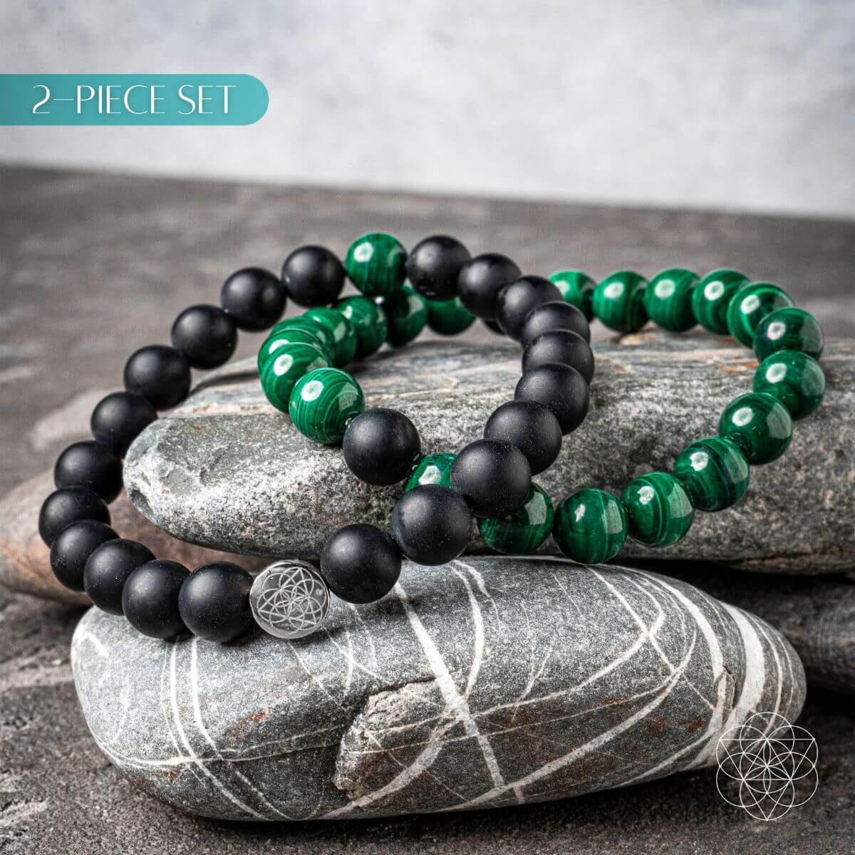 Malachite & Black Onyx Balance Bracelet Set