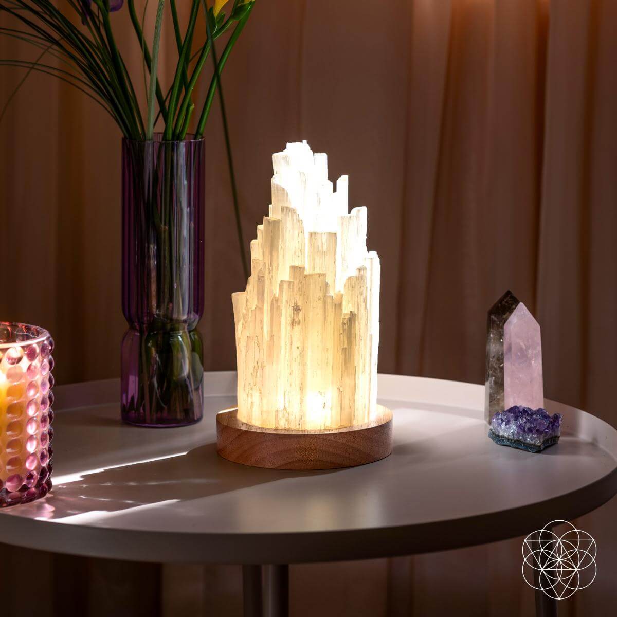 Cleanse-All Selenite Crystal Lamp