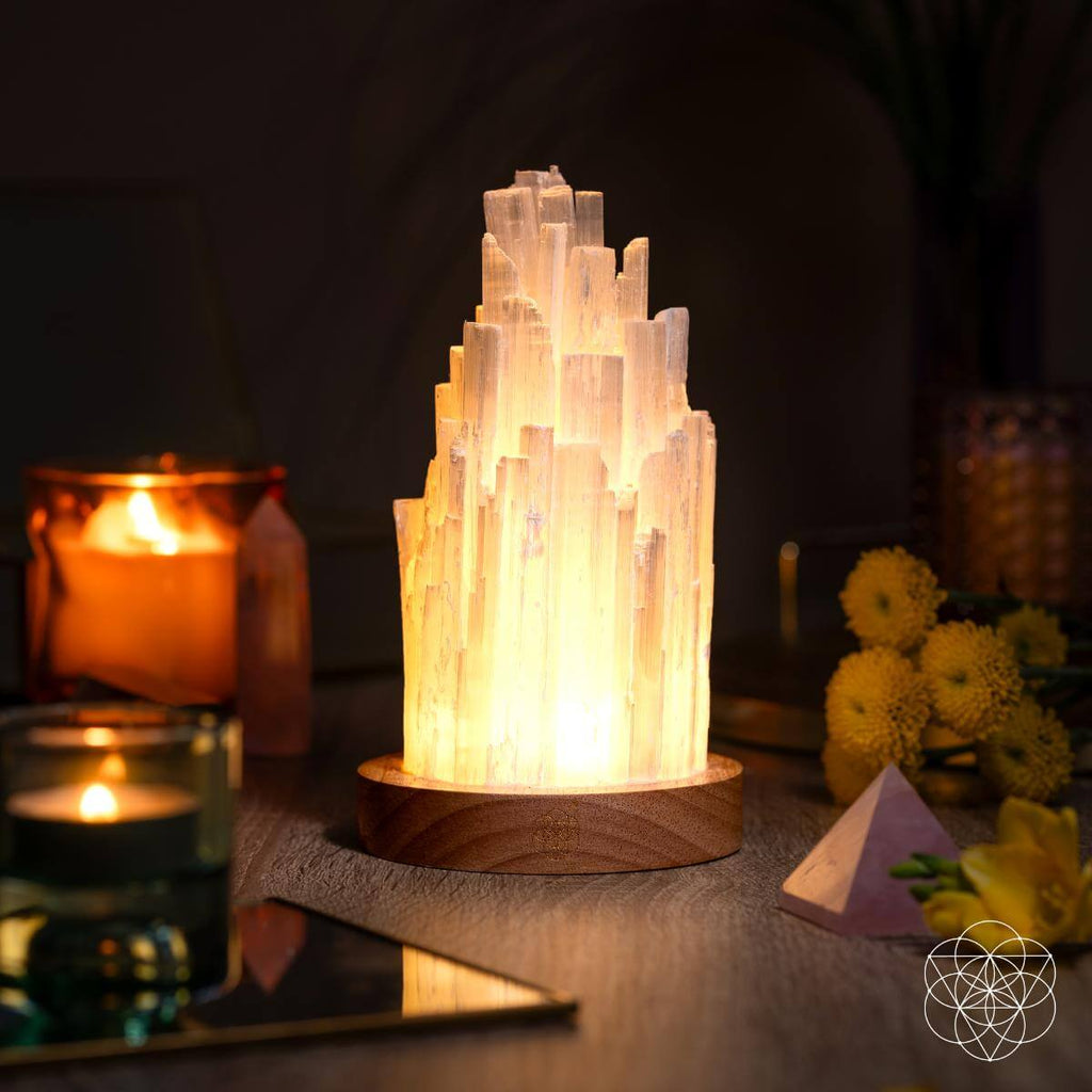 Cleanse-All Selenite Crystal Lamp