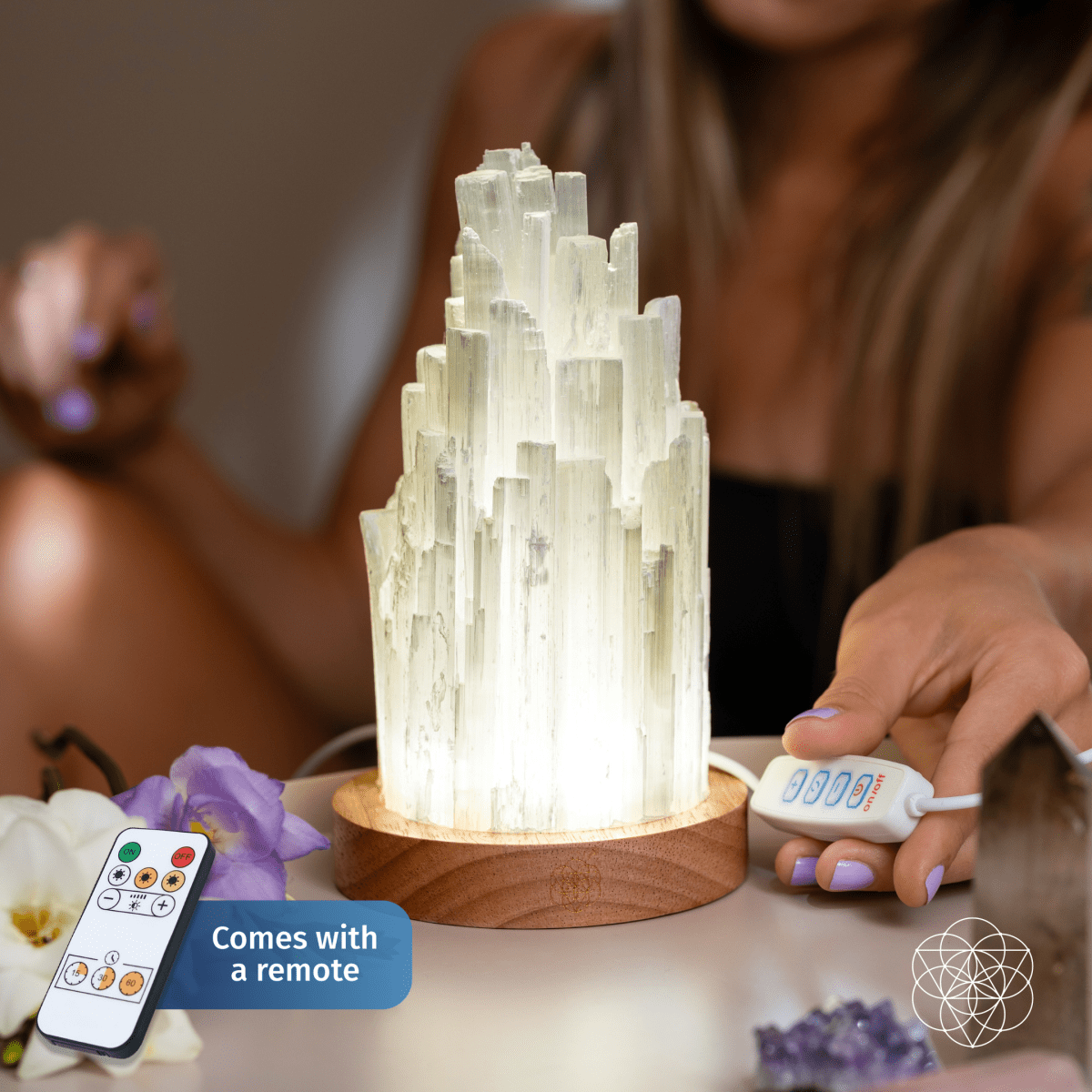 Cleanse-All Selenite Crystal Lamp