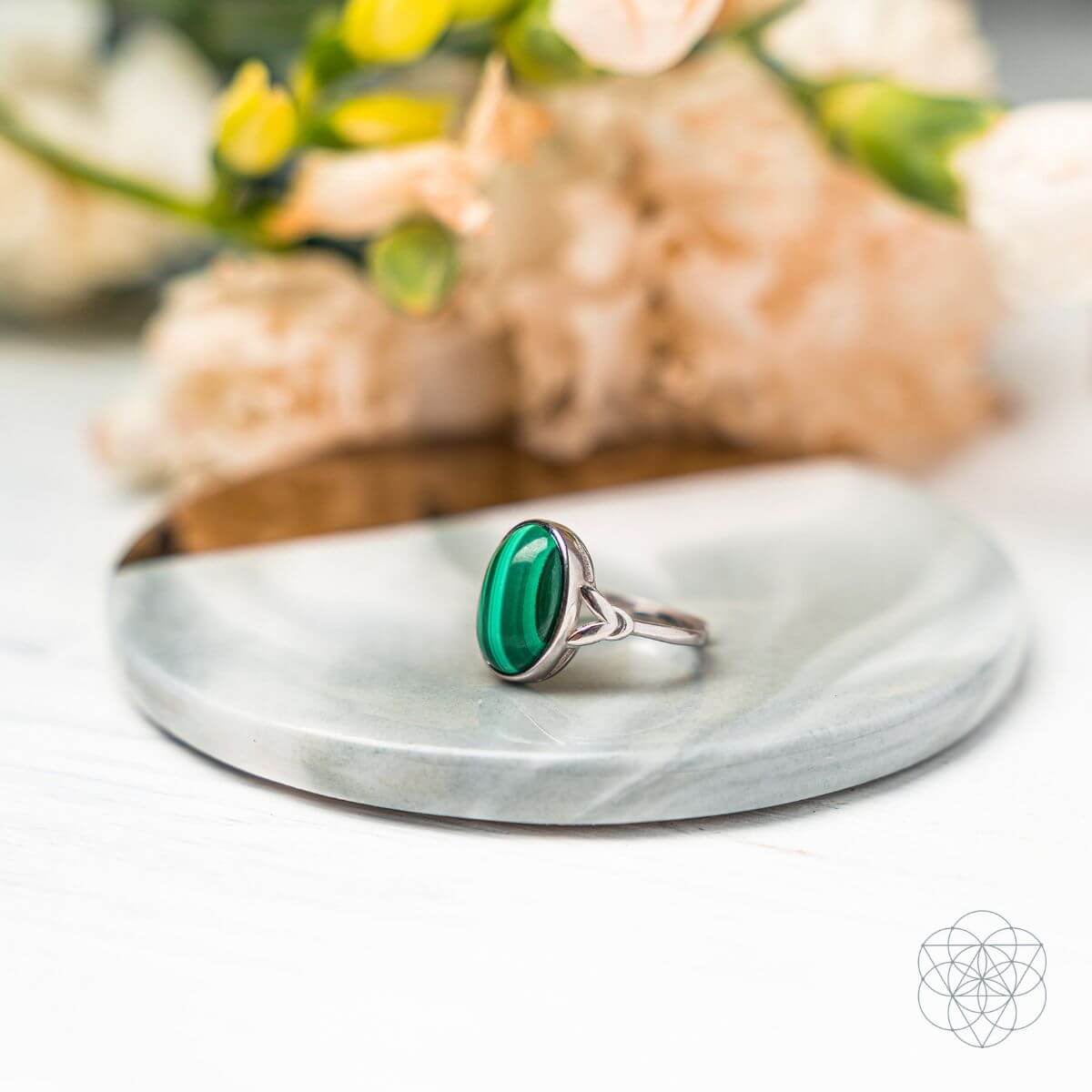 Malachite Heart & Transformation Ring