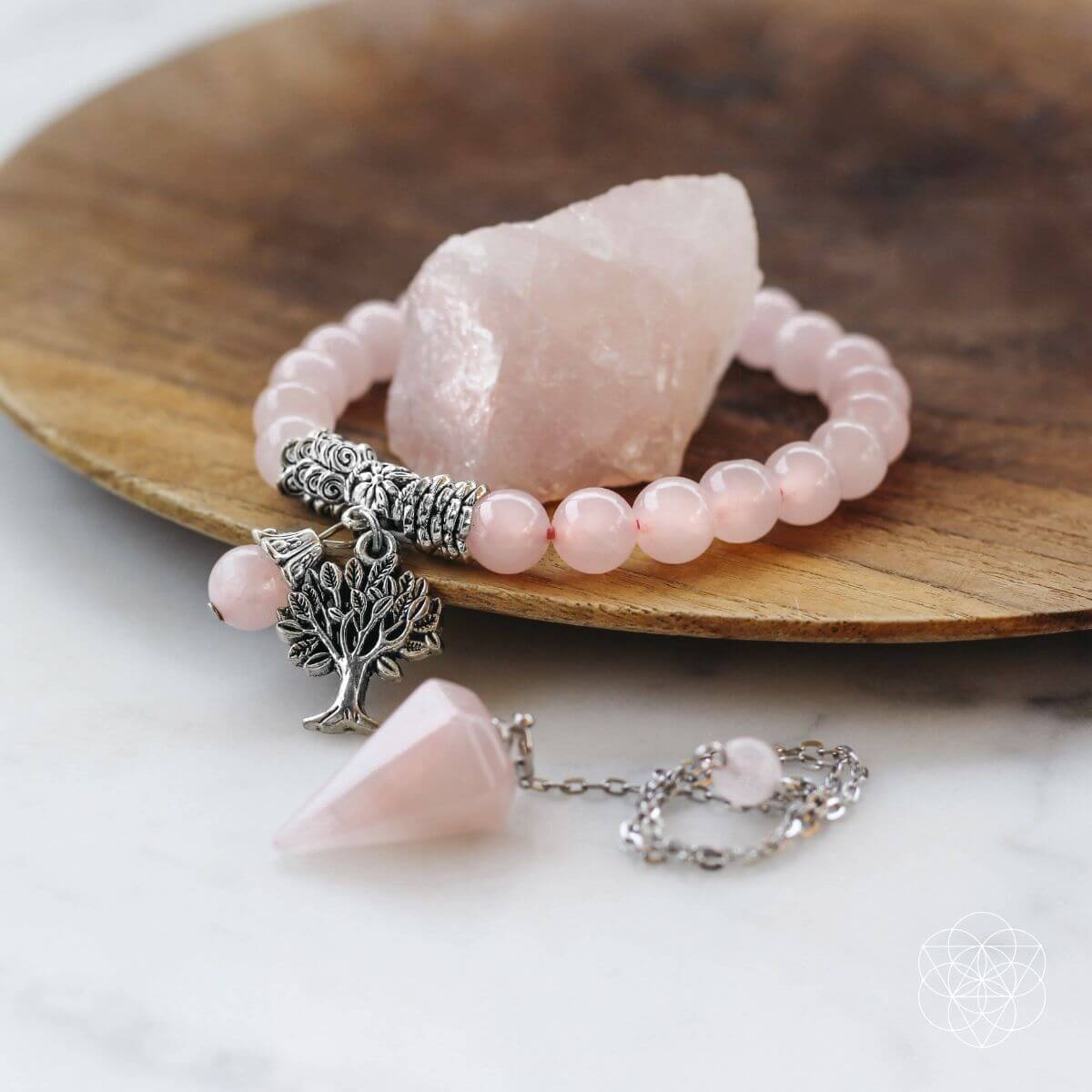 Rose Quartz Love & Intention Crystal Set