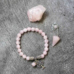Rose Quartz Bracelet, Stone & Pendulum 3-Piece Crystal Set – Thorn & Thimble