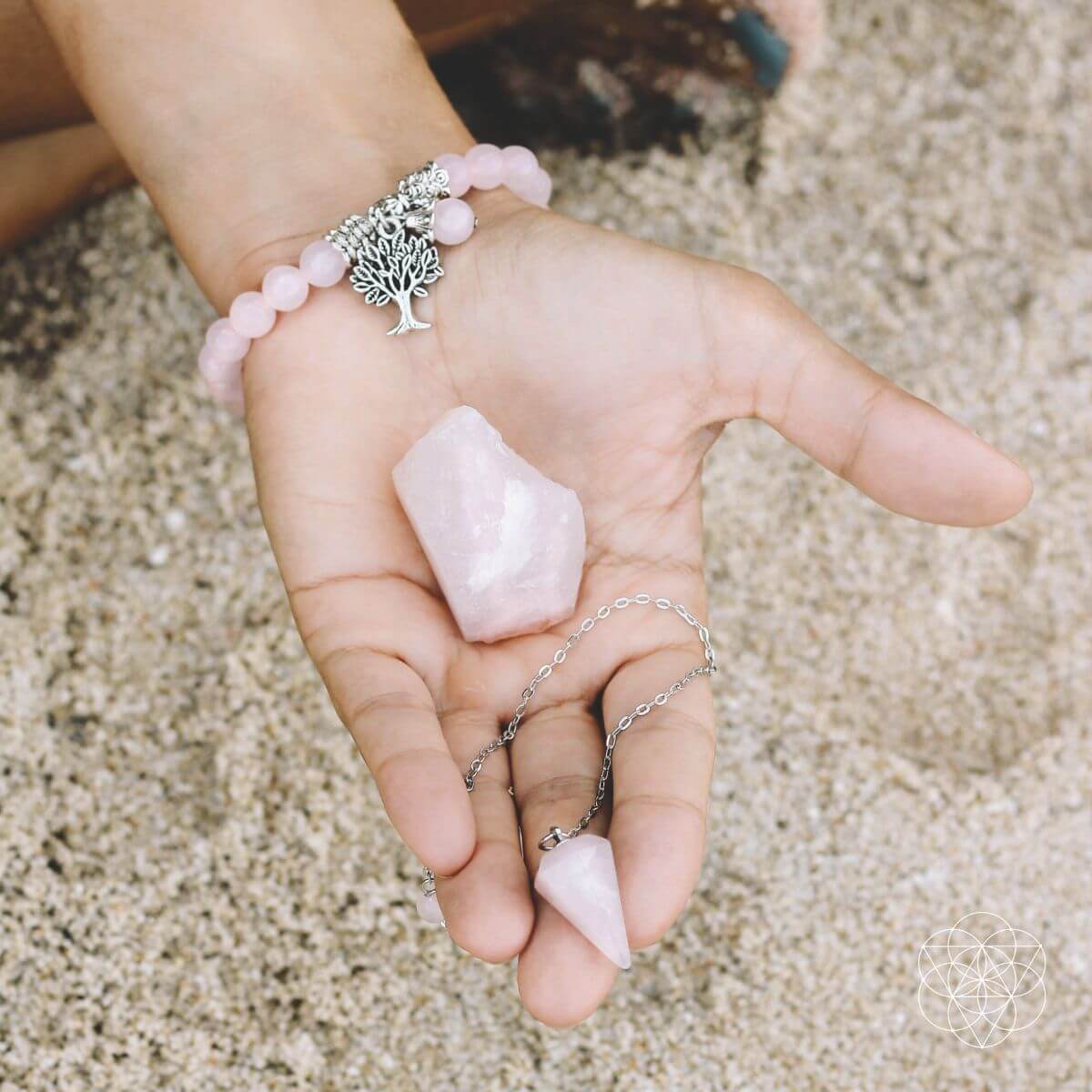 Rose Quartz Love & Intention Crystal Set
