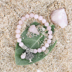 Rose Quartz Bracelet, Stone & Pendulum 3-Piece Crystal Set – Thorn & Thimble