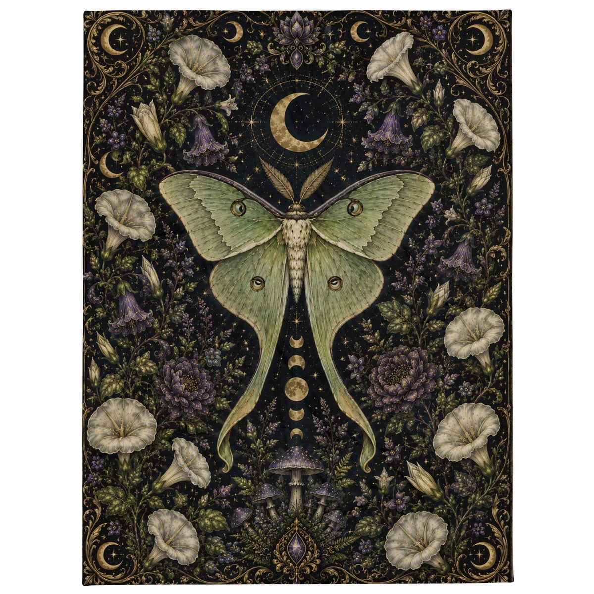 Luna Moth Celestial Throw Blanket – Thorn & Thimble