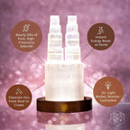 Moroccan Selenite Twin-Tower Crystal Lamp – Thorn & Thimble