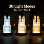 Moroccan Selenite Twin-Tower Crystal Lamp – Thorn & Thimble