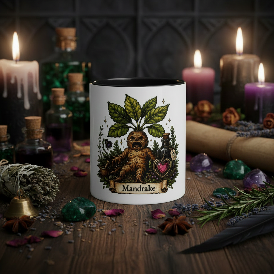 Botanical Mandrake Mug with Color Inside