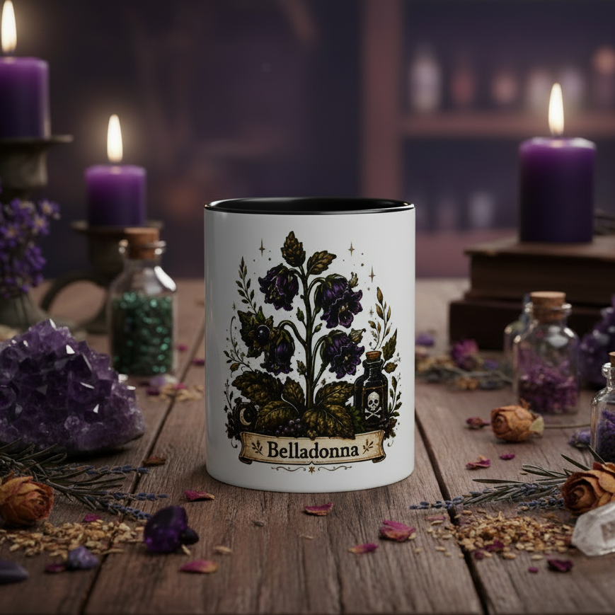 Botanical Belladonna Mug with Color Inside