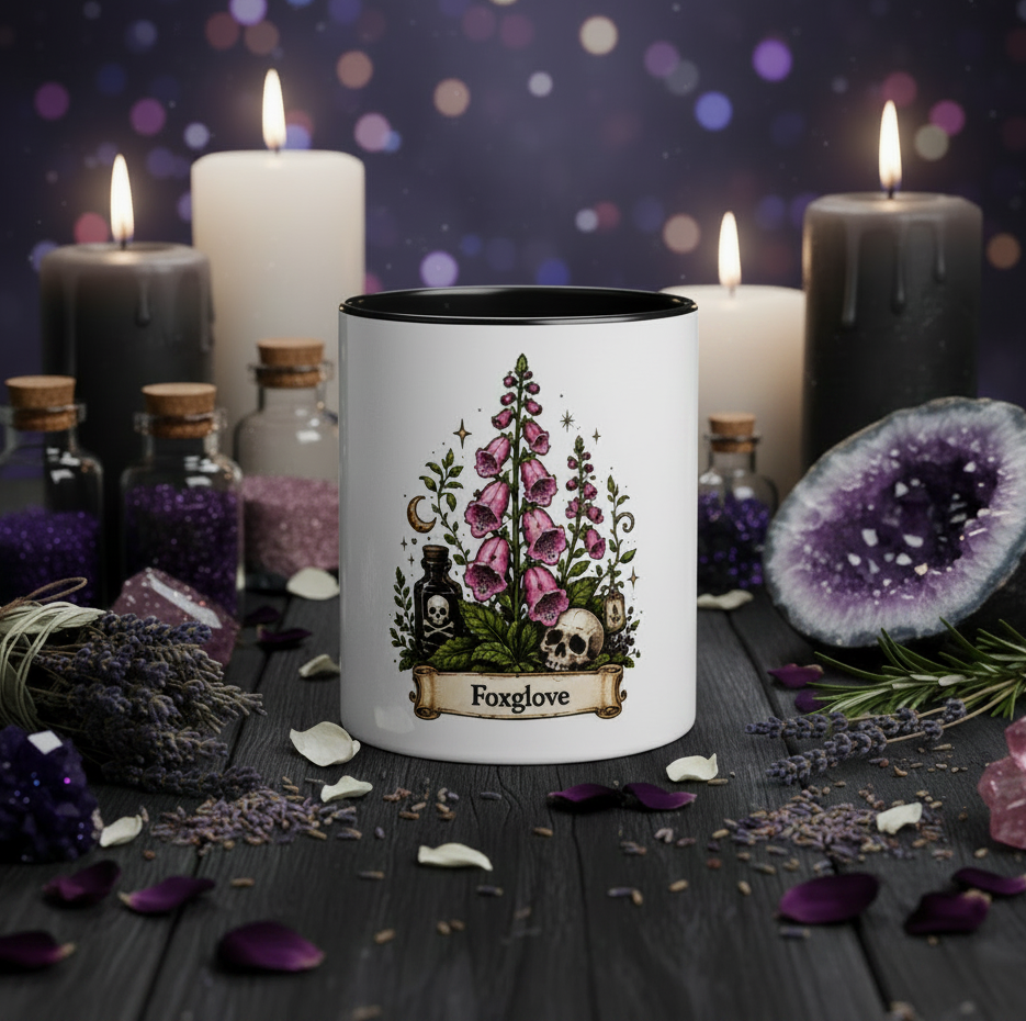 Botanical Foxglove Mug with Color Inside