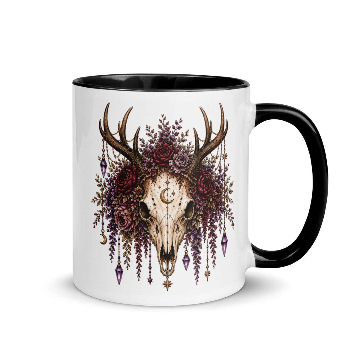 Deer Skull Gothic Botanical Ceramic Mug – Thorn & Thimble
