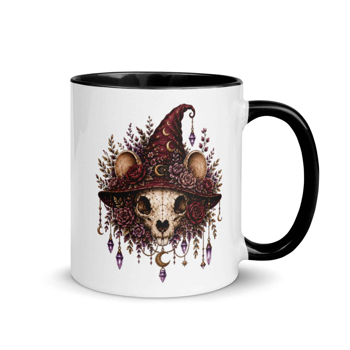 Mouse Skull Gothic Botanical Ceramic Mug – Thorn & Thimble