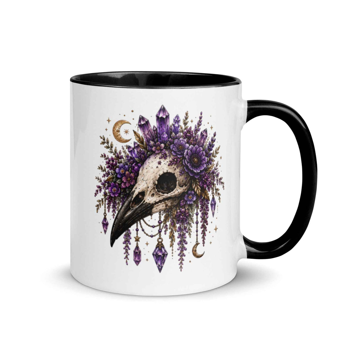 Raven Skull Gothic Botanical Ceramic Mug – Thorn & Thimble