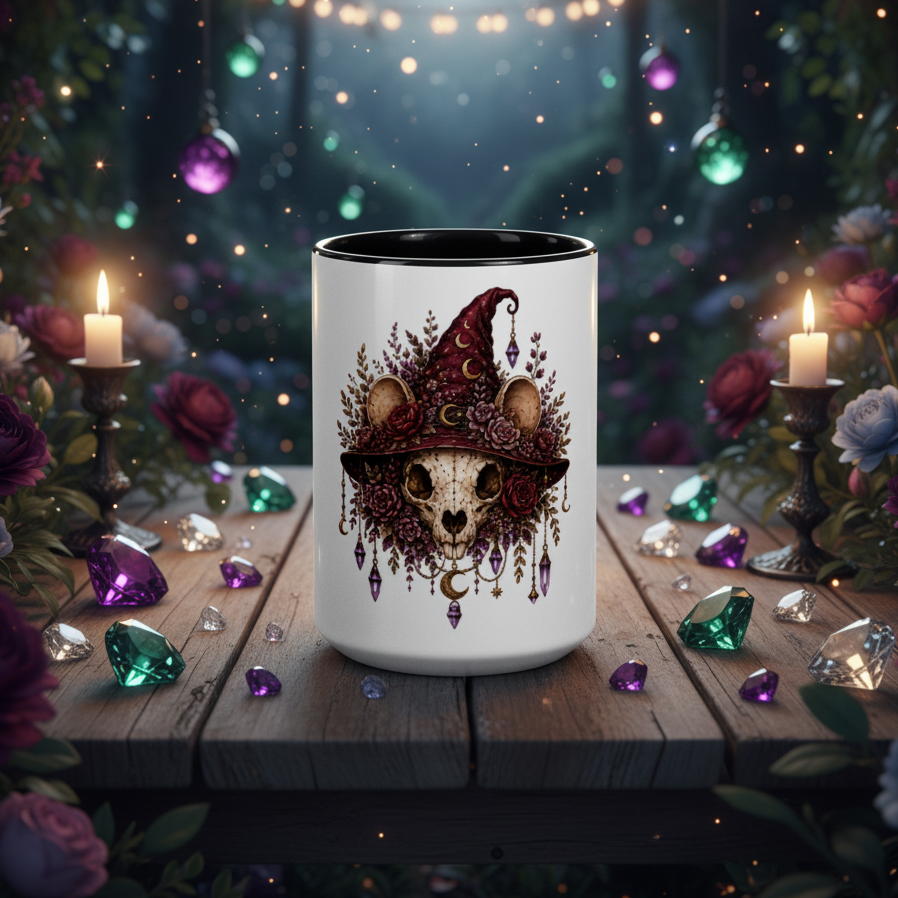 Mouse Skull Mug with Color Inside